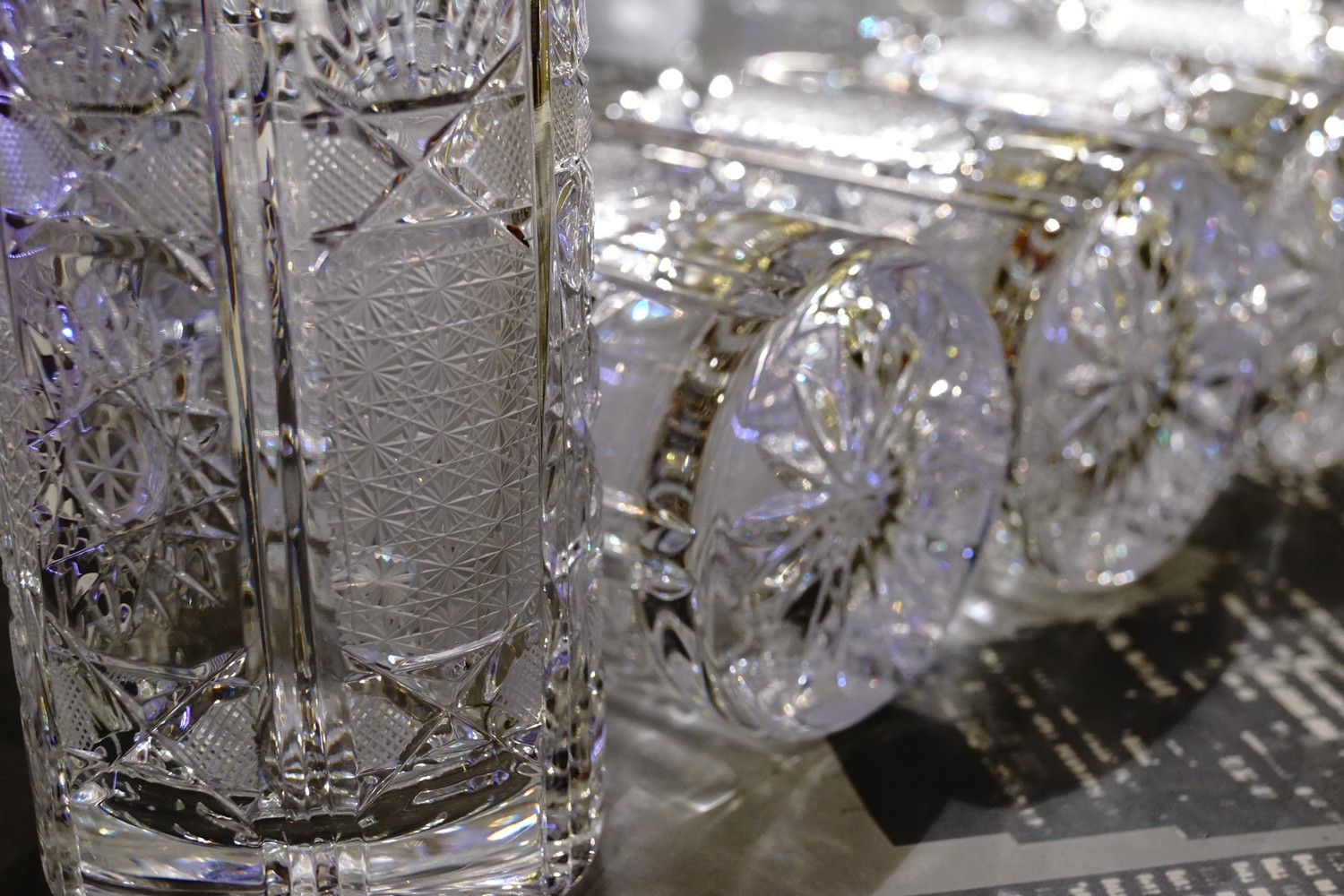 Bleikristall Wassergläser Flächenschliff