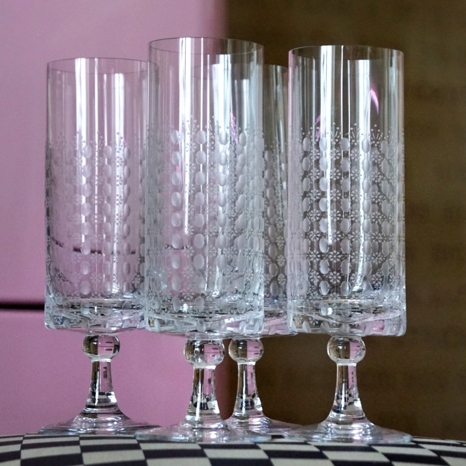 Rosenthal Glas Bierglas Set 6 Stk. Bleikristall neuwertig Romanze Björn Wiinblad