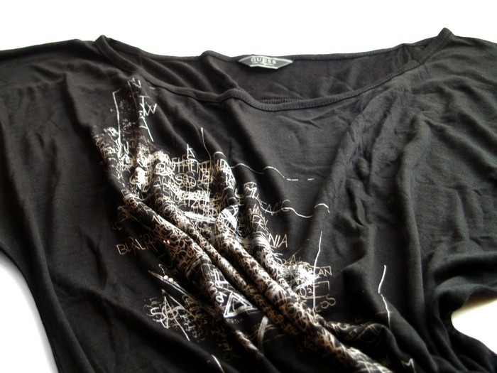 Guess T-Shirt schwarz silber