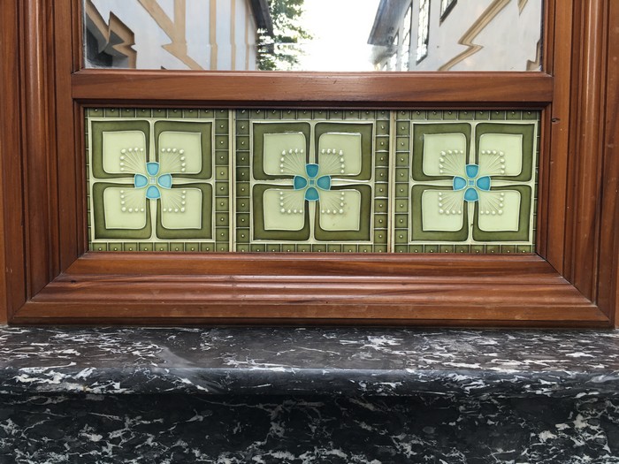 Jugendstil Schrank antik Marmor Spiegel