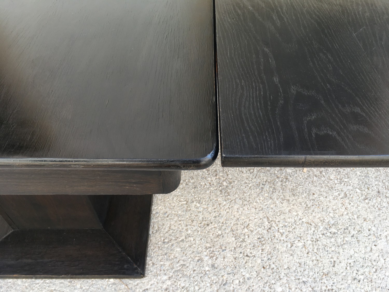 Tisch Jugendstil Esstisch ausziehbar Stempeltisch Speisetisch schwarz antik