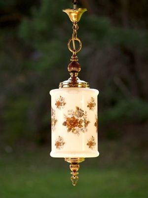 PENDELLAMPE Leuchter Glas Messing Rosen Deckenlampe Shabby Chic Luster TRAUM! PENDELLAMPE Leuchter Glas Messing Rosen Deckenlampe Shabby Chic Luster TRAUM!