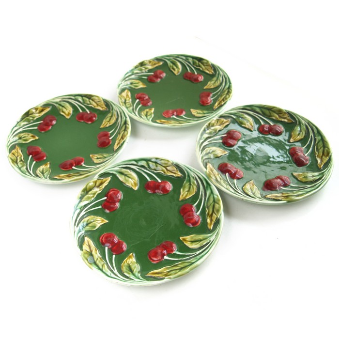 Teller Kirschen Keramik Majolika