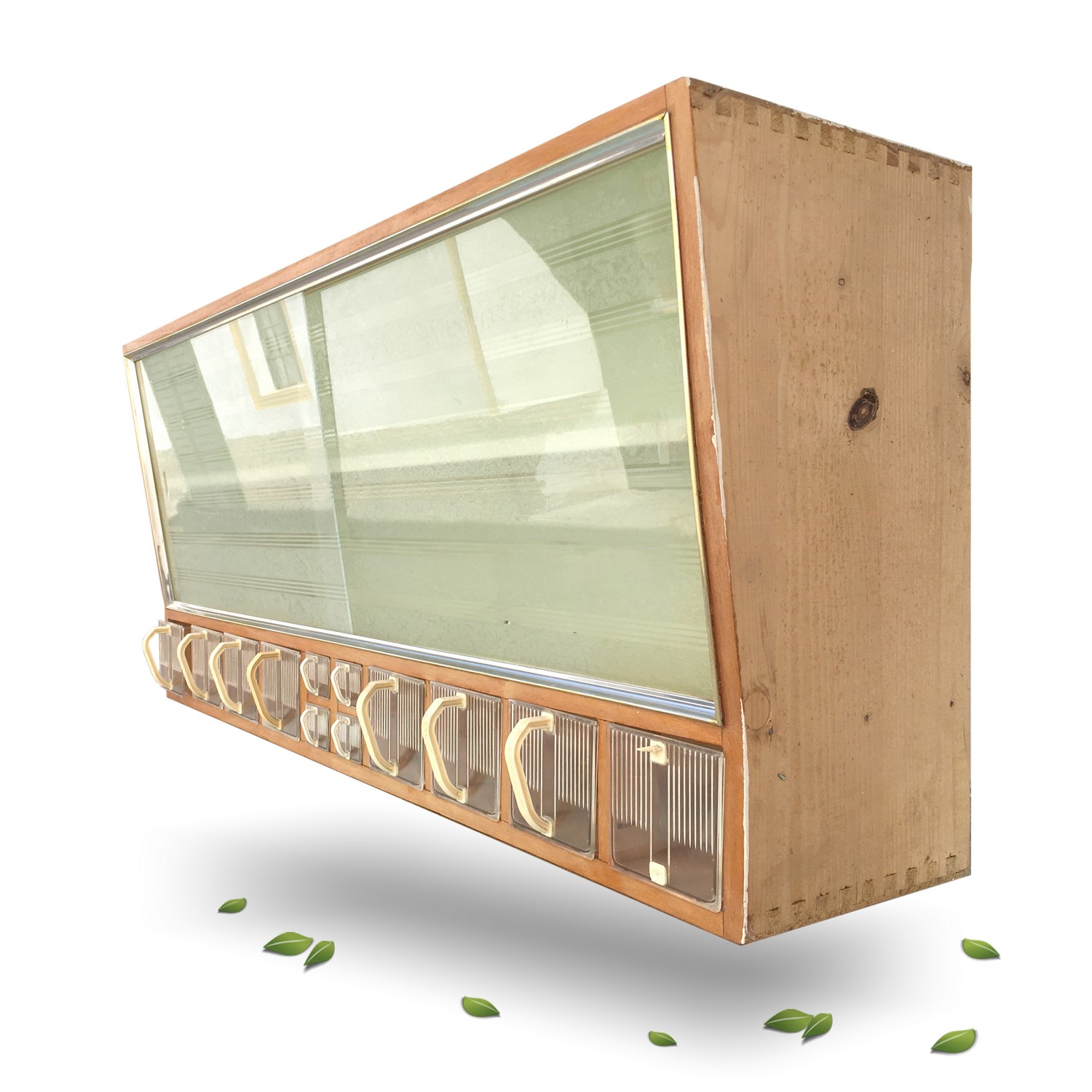 Küchenschrank Wandschrank 50er 60er-Jahre Vintage Hängeschrank Küchenschrank Vintage Schütten Küche Regal Vitrine Pastell 50er-Jahre 60er-Jahre