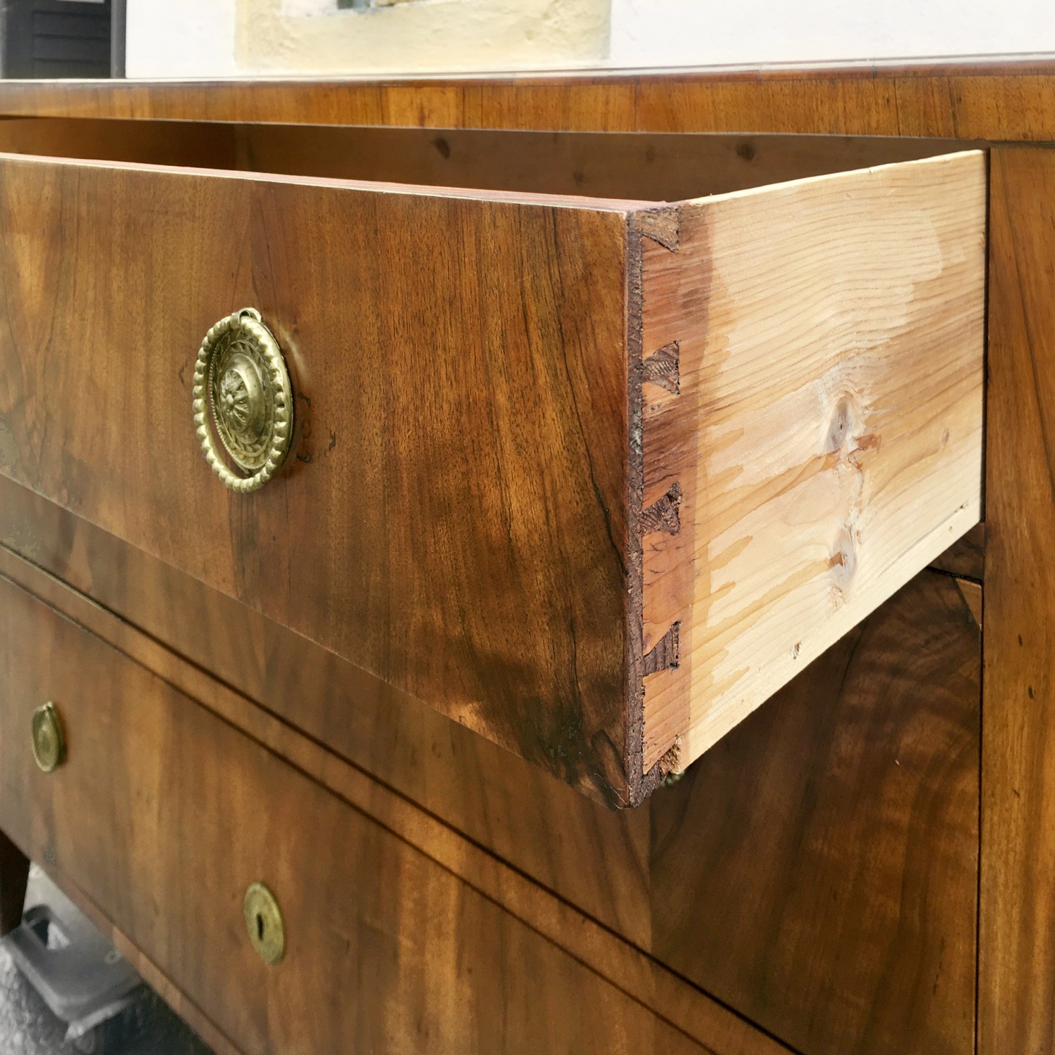 Kommode Ladenkommode Biedermeier Nussholzfurnier antik original