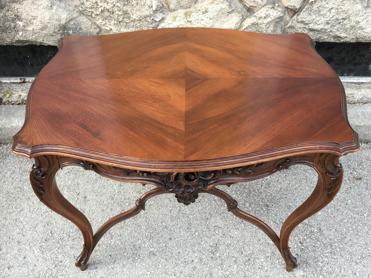 Tisch antik Salontisch Glasplatte Wiener Barock Pfeiferlbarock original