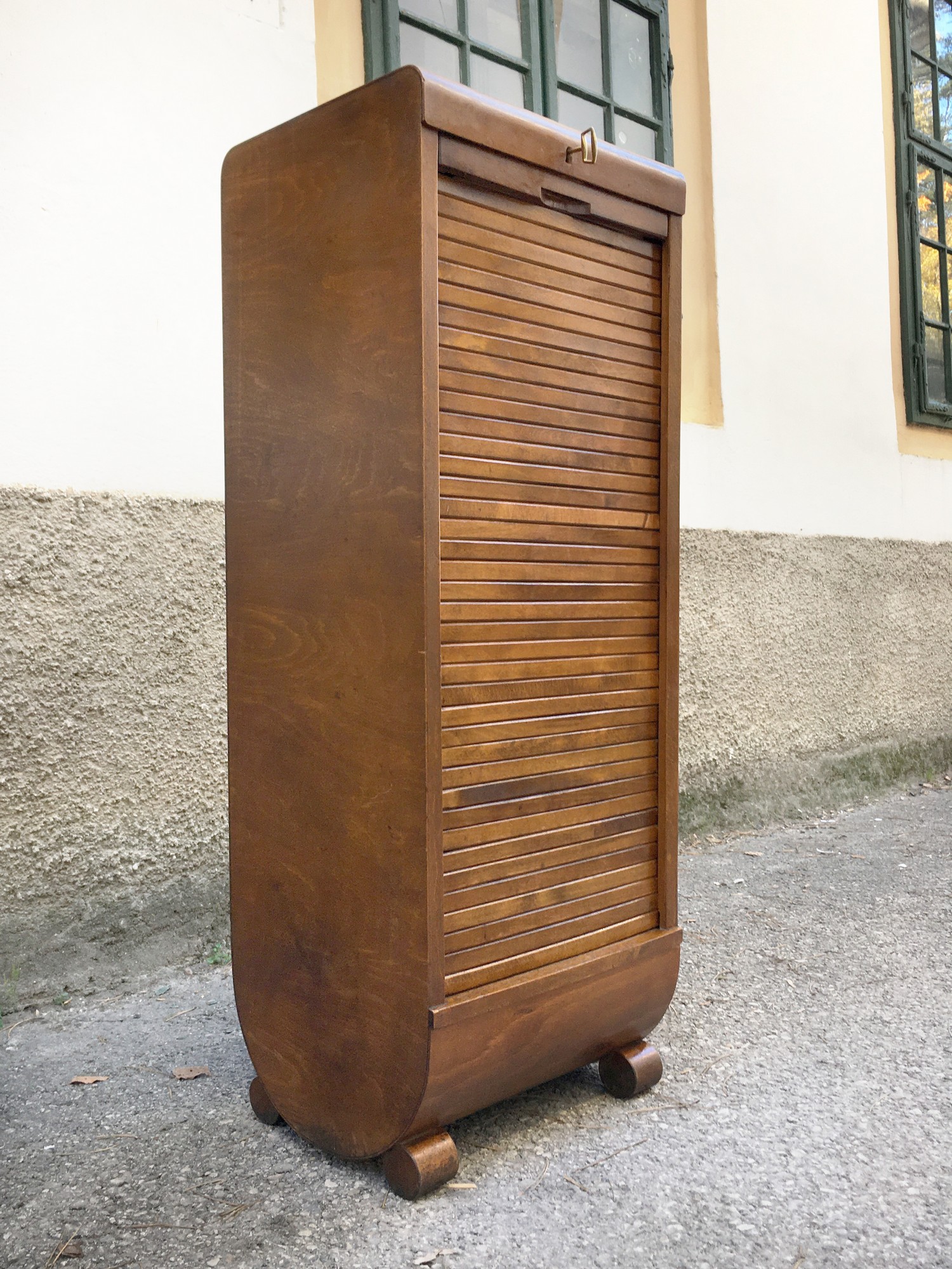 Rollladenschrank antik Artdeco Vollholz Möbel Jugendstil Fächer Laden kaufen