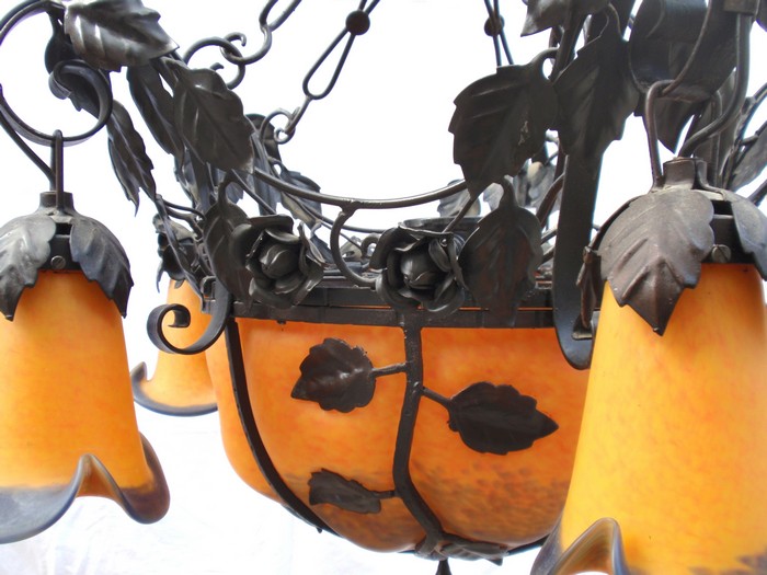 Metall Leuchter Blätter Schmiedeeisen Luster