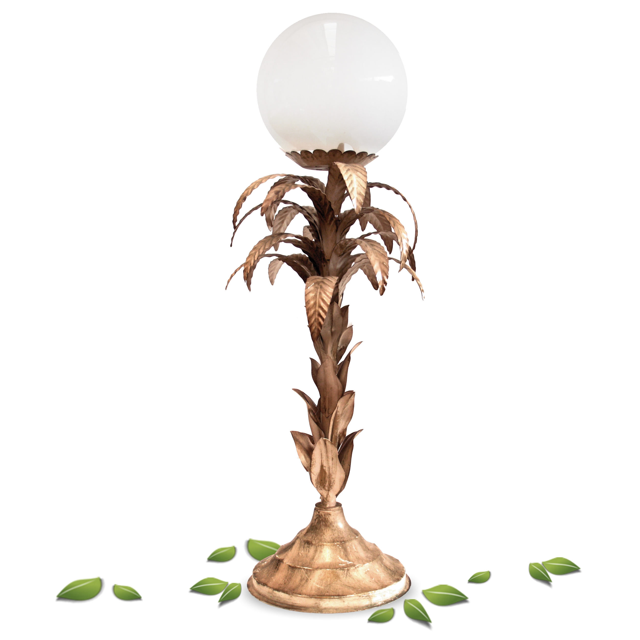 Stehlampe Blätter Glaskugel PALME vintage Leuchter