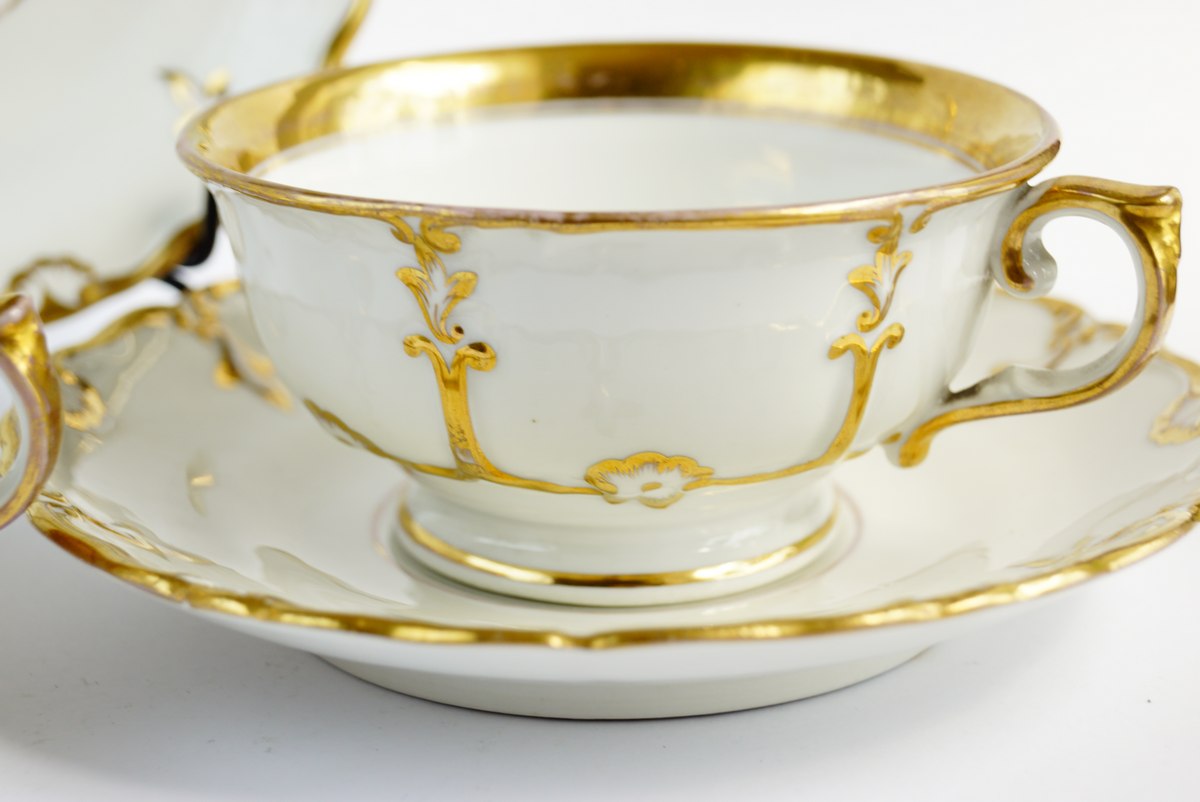 Antike Porzellan Tasse Biedermeier Goldrand