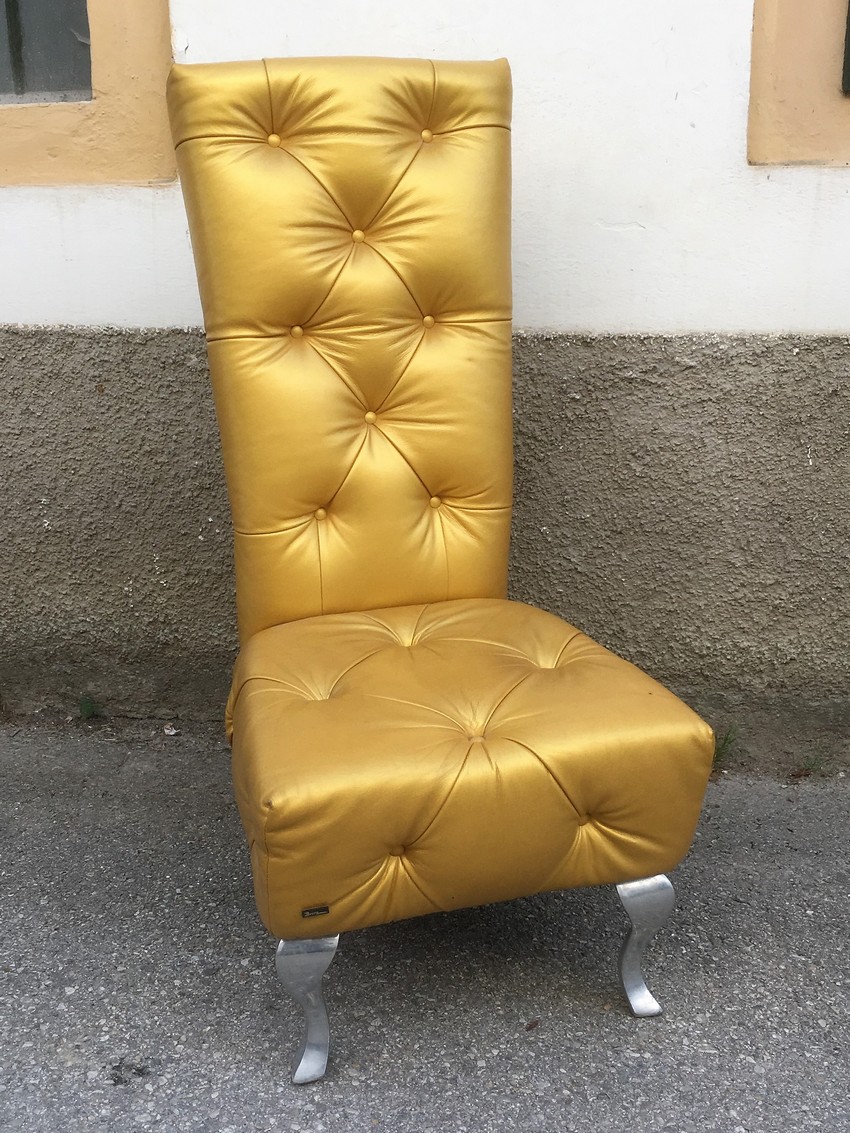 Bretz Gold Stuhl secondhand Ausstellungsstück