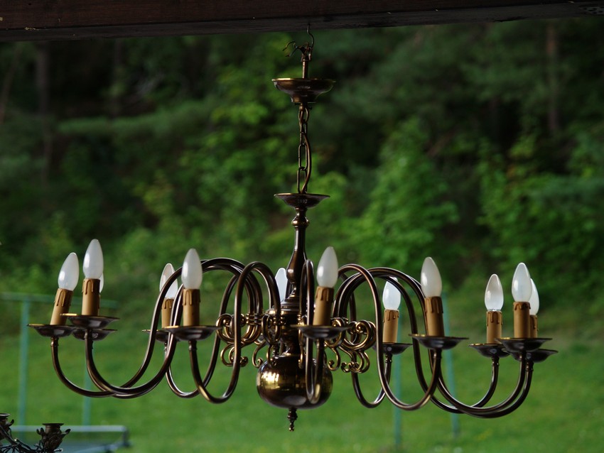 Kronleuchter Vintage Polenluster imposanter MESSING Luster