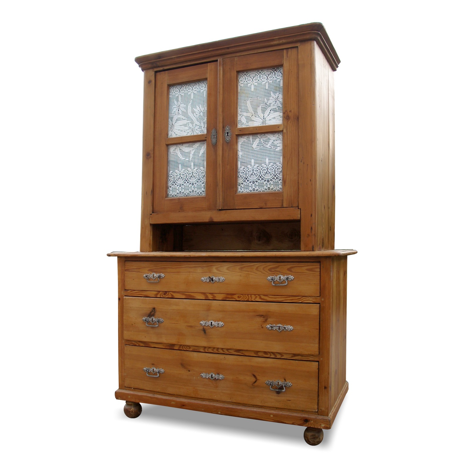 Küchenschrank Buffet Weichholz Kommode 2-tlg antik Shabby Chic Vintage Kredenz antik