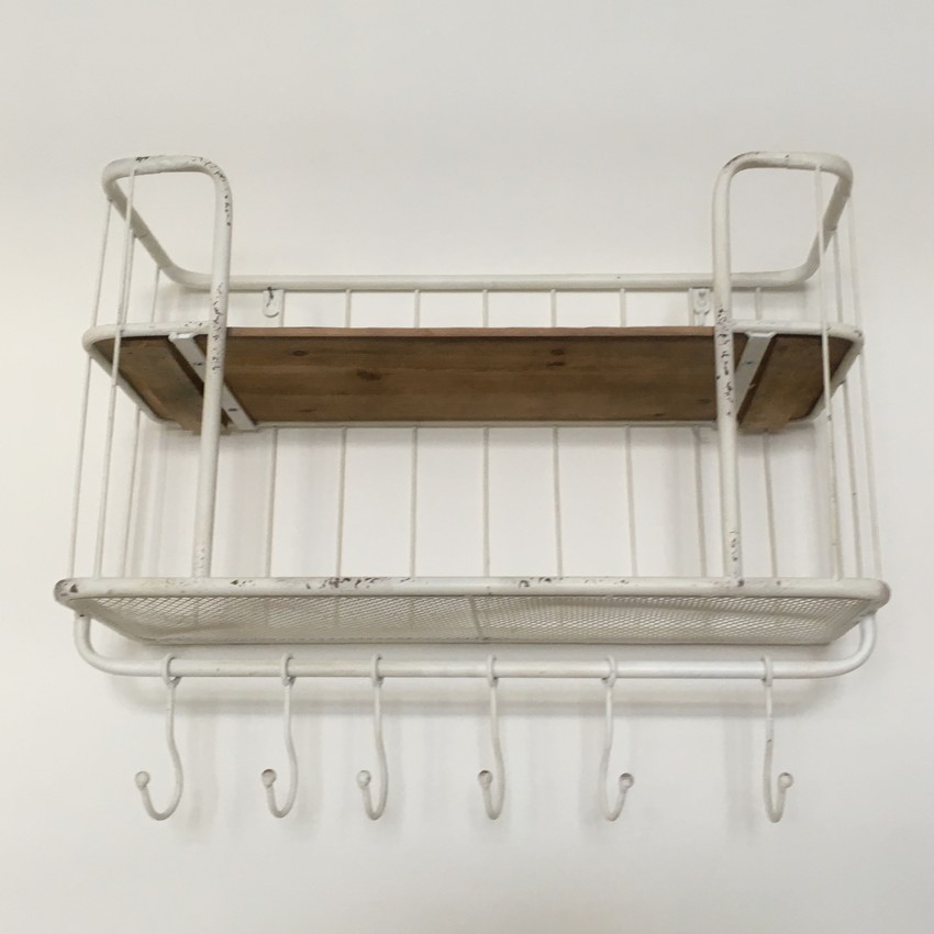 Regal Eisenregal Küchenschrank weiß Holz Metall Industrial-Style