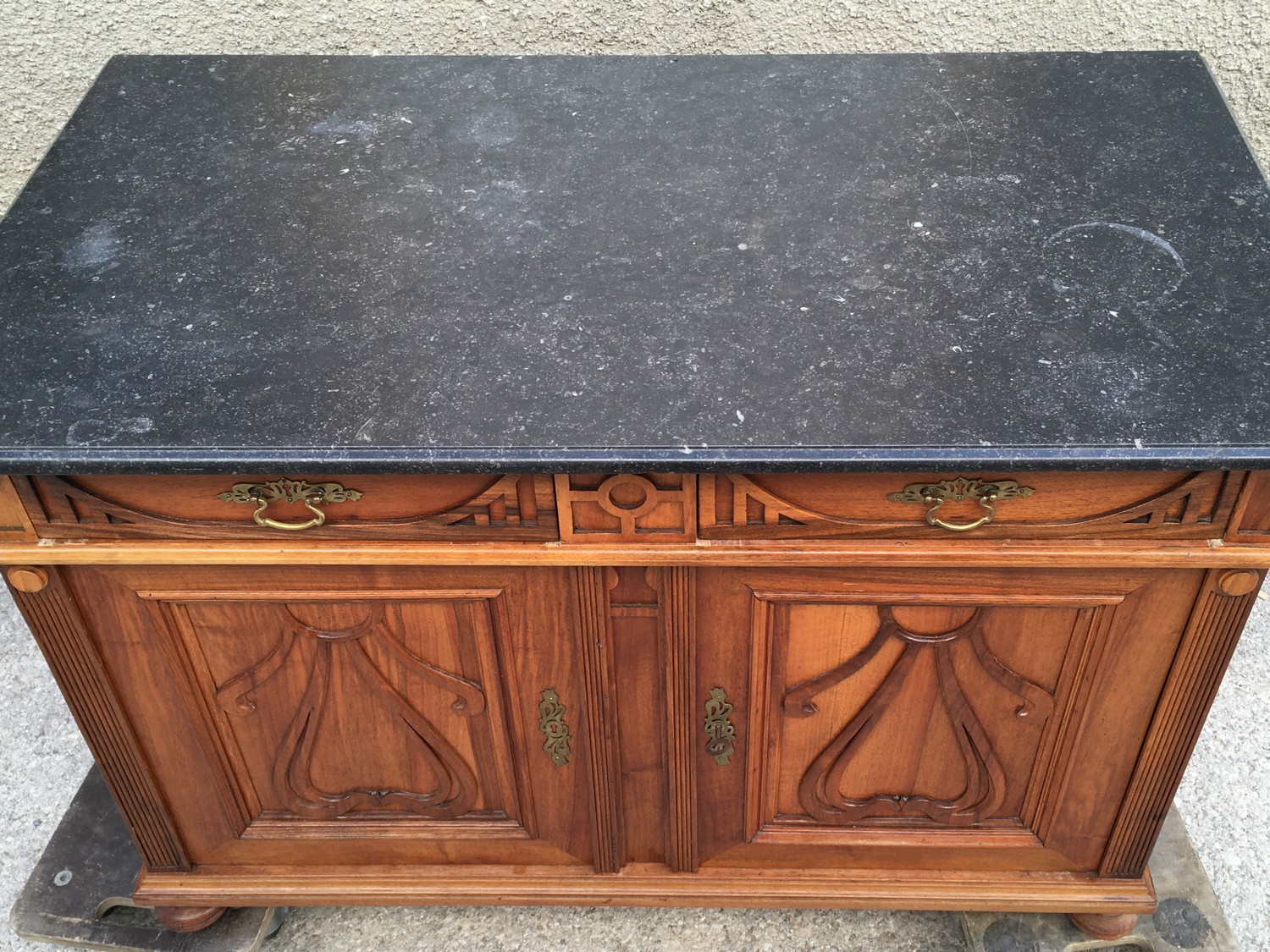 Kommode Anrichte Jugendstil Ornamente antik Marmorplatte Waschtisch