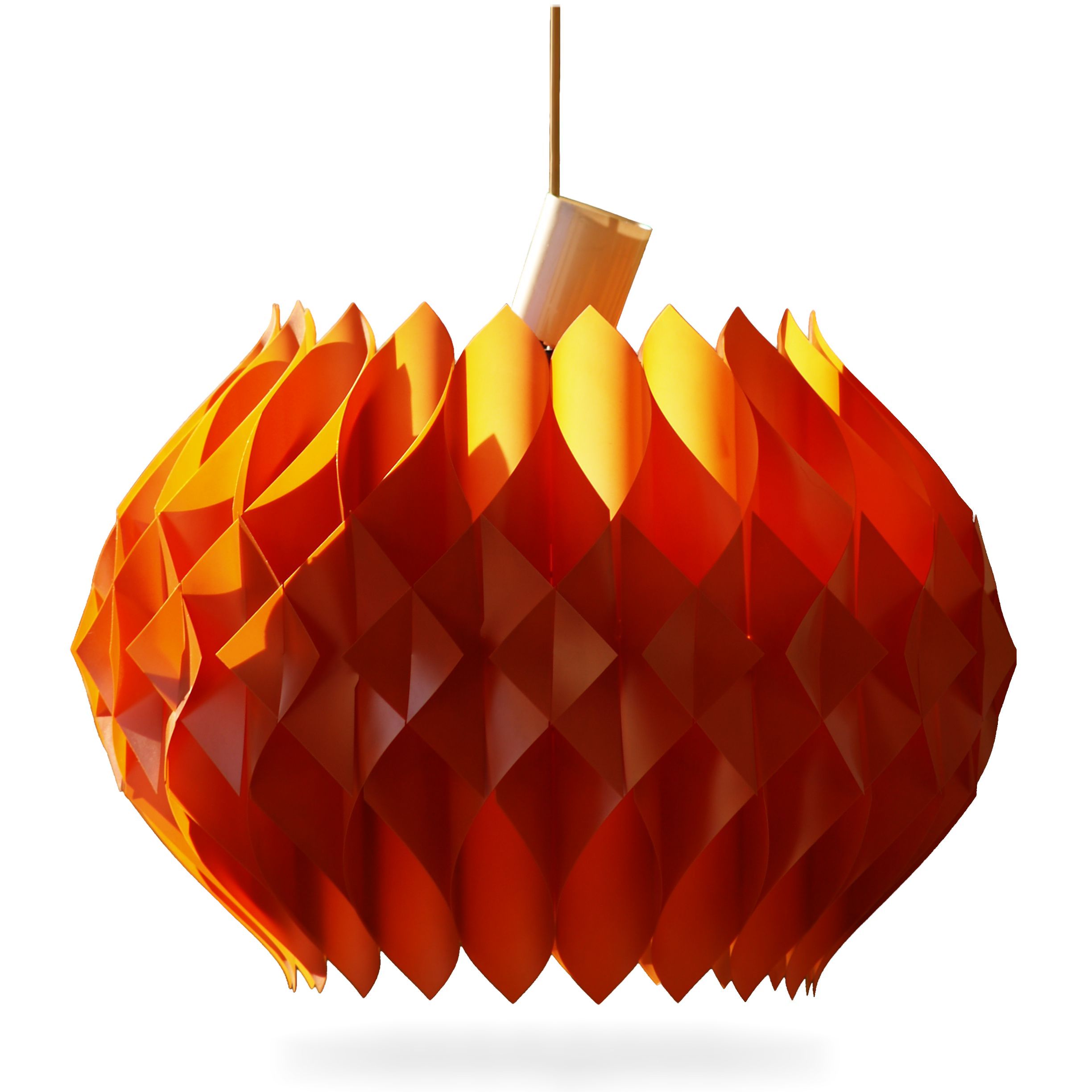 Hängelampe Lampe 55 cm Retro 70er Lamellenlampe Original Vintage Lamellenlampe orange