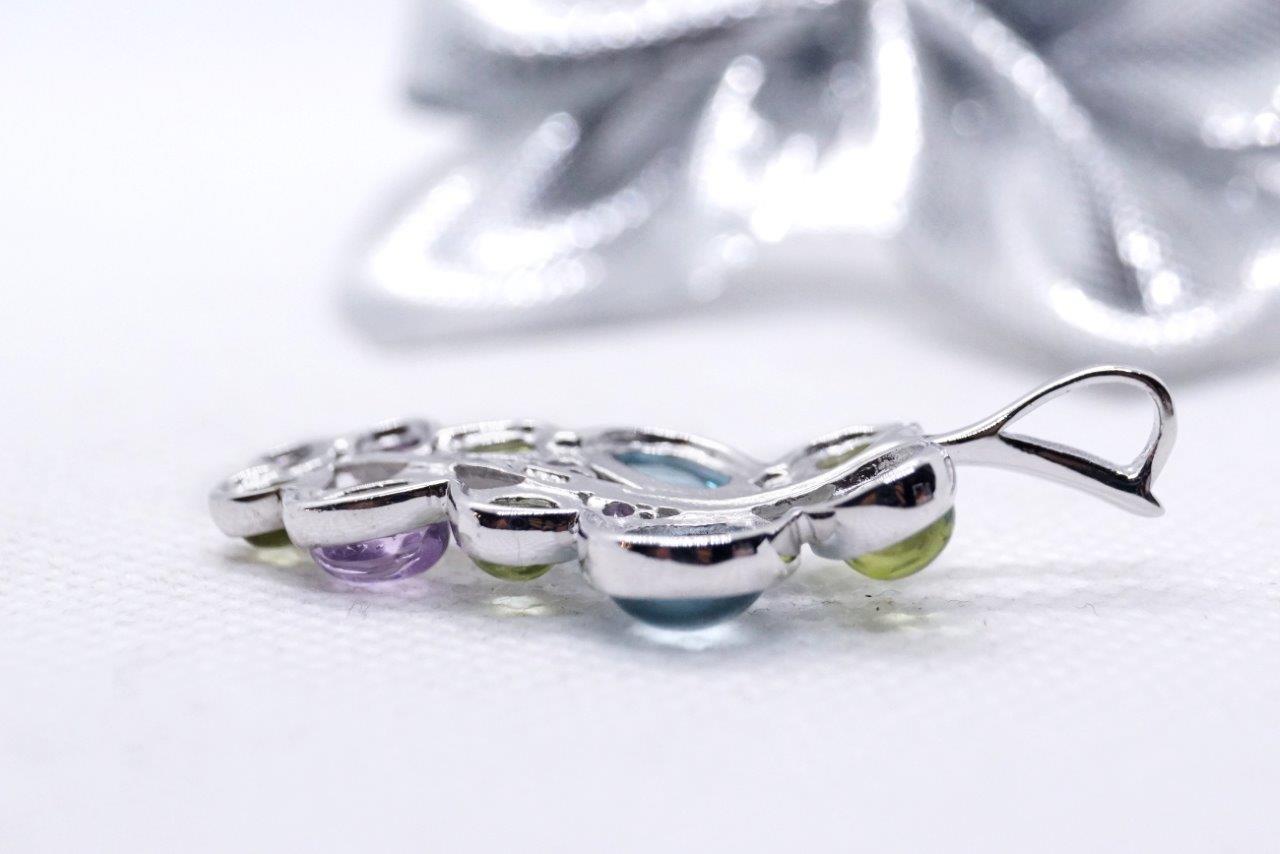 Anhänger 925 Silber Edelsteine Topas Amethyst Peridot Edelsteine handgefertigt