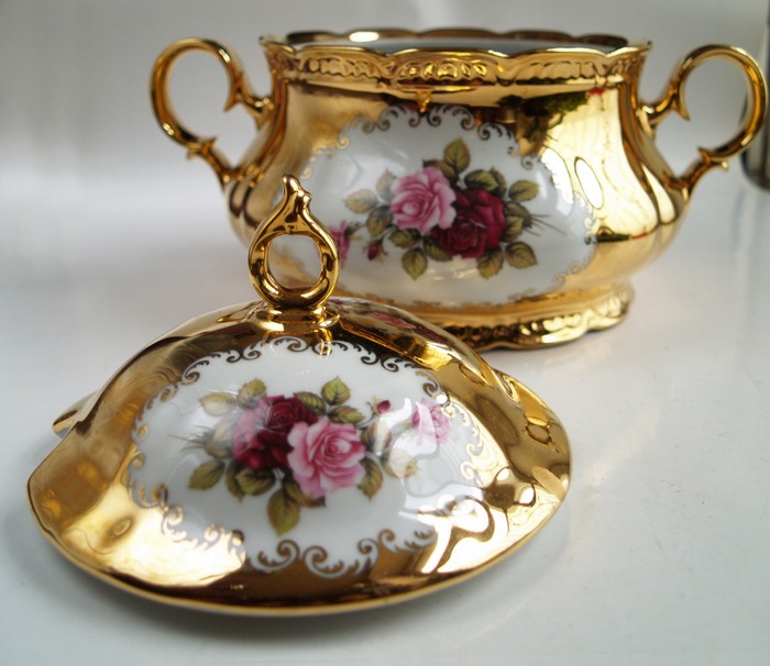 Suppentopf 24k Porzellan Shabby Chic Keksdose Bavaria Terrine