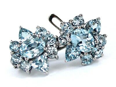 Ohrstecker Silber 925 echte Edelsteine multicolor Blautopas Schmuck Damenschmuck