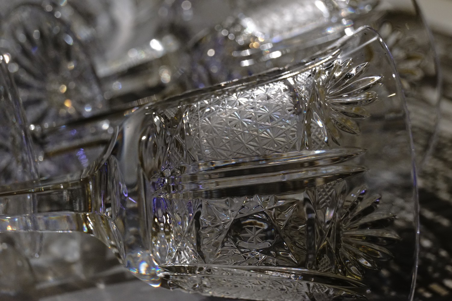 Bleikristall Burgunder Gläser Kristall Weingläser Kristallgläser geschliffen schwer Vintage