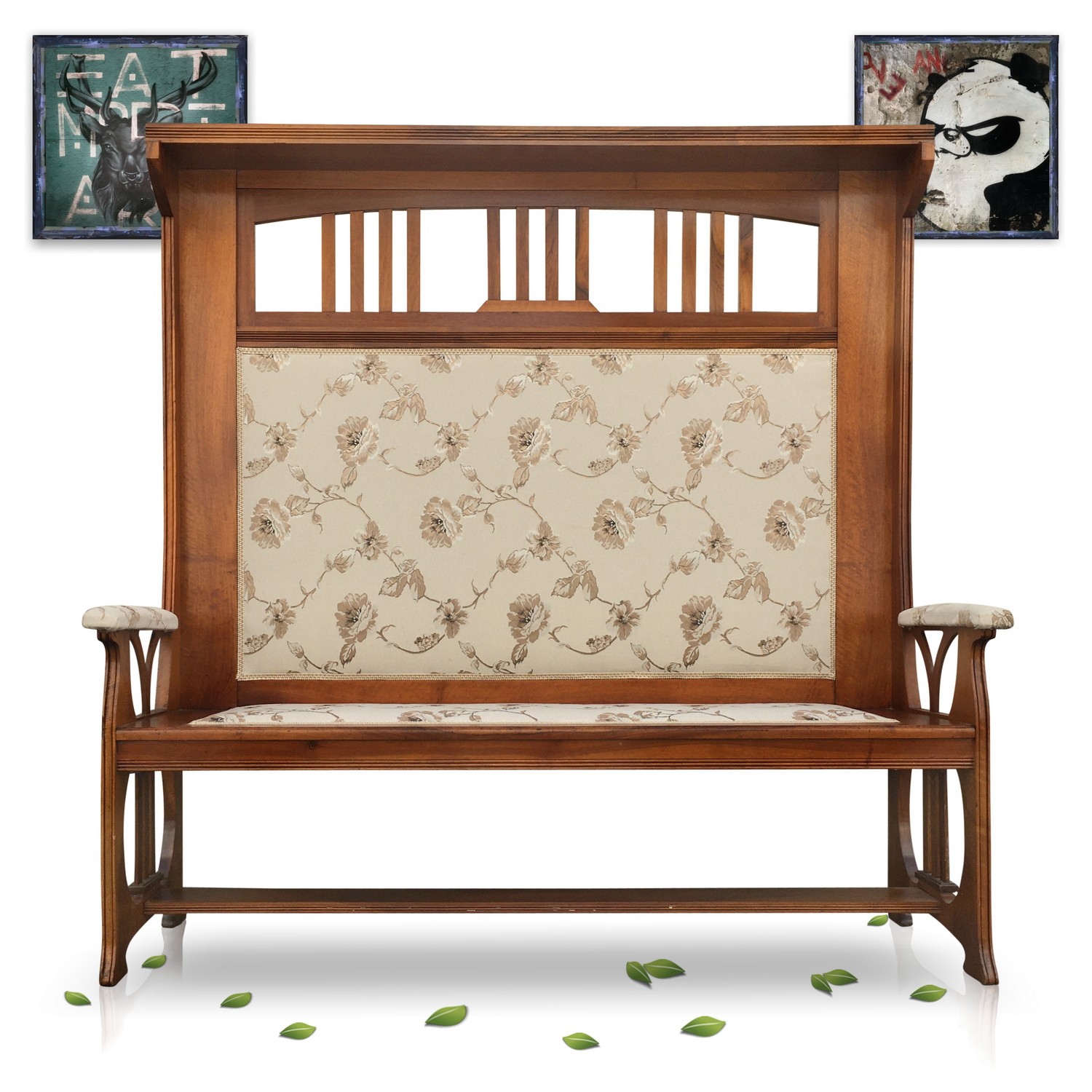 Sofa antik Jugendstil Herrenzimmer Vollholz Sitzbank (restauriert) Sofa antik Jugendstil Herrenzimmer Vollholz Sitzbank (restauriert)