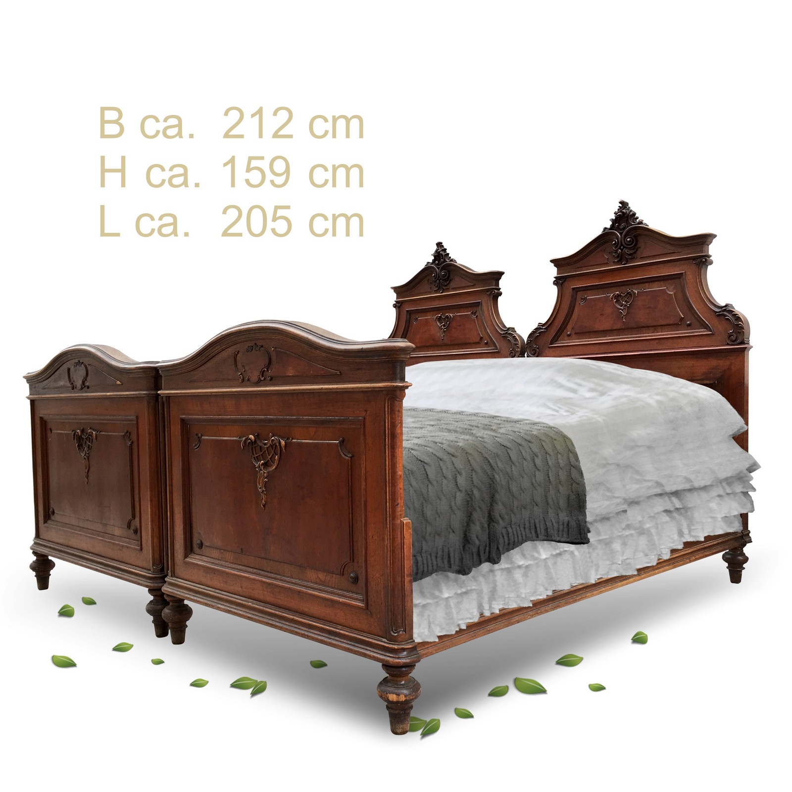 Pfeiferlbarock Doppelbett antik