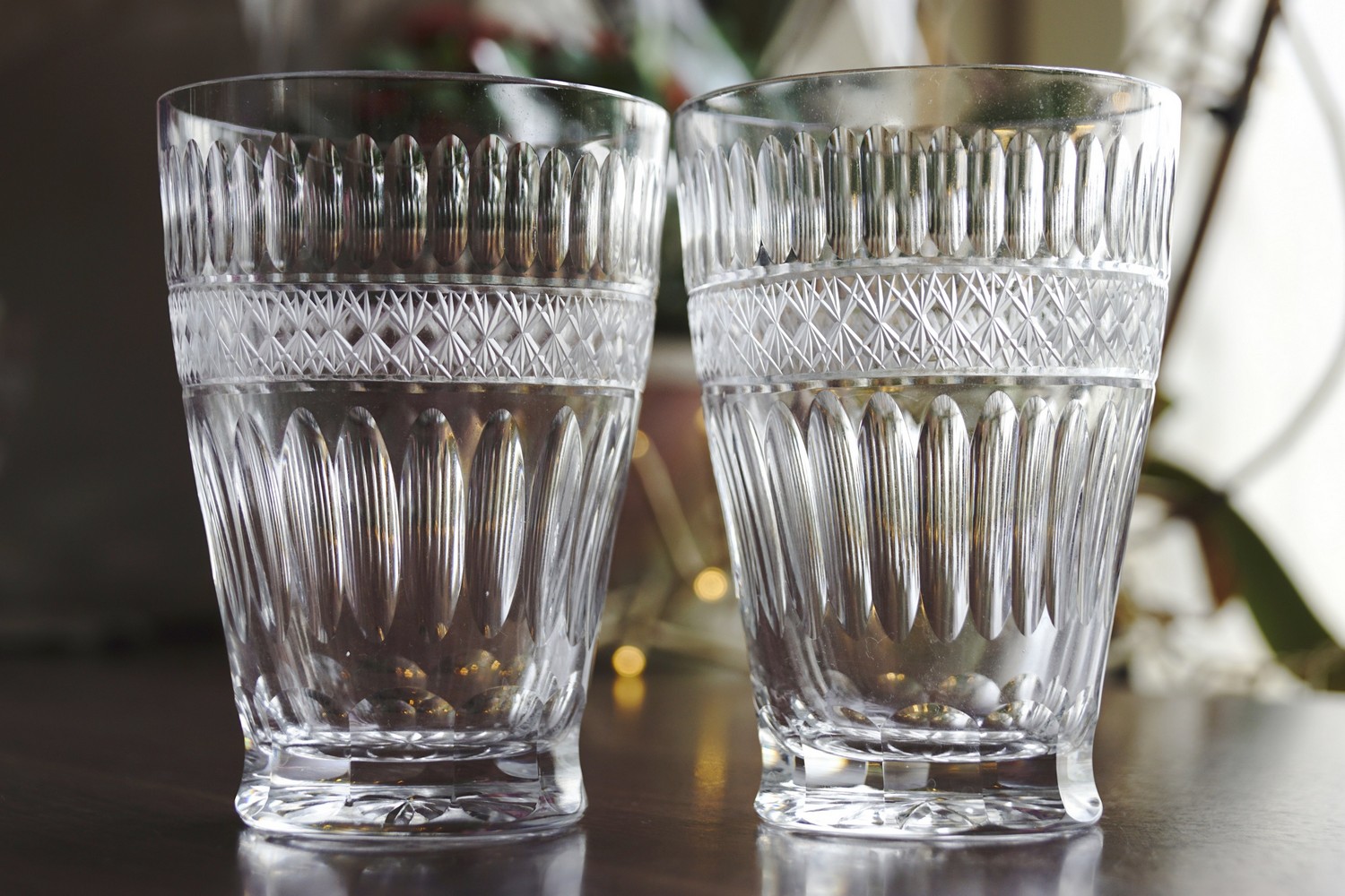 Bleikristall Wassergläser neuwertig Vintage Midcentury geschliffen