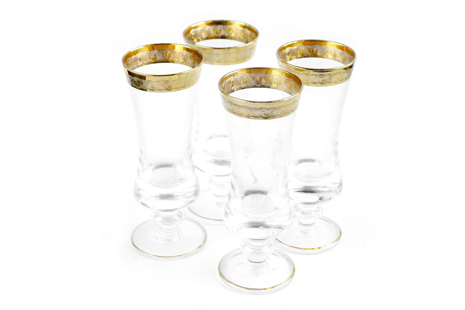 Bleikristallgläser Murano Medici Goldrand Sektgläser Vintage vergoldet Champagnerflöten shipping worldwide usa ca de