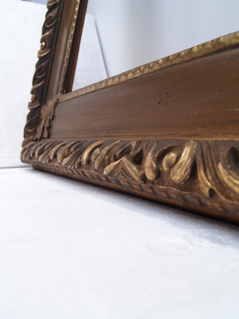 Rahmen vergoldet Holzrahmen155x111cm Gemälde Spiegel ANTIK Barock 19. Jahrhundert 1850-1900 Vollholz Möbel