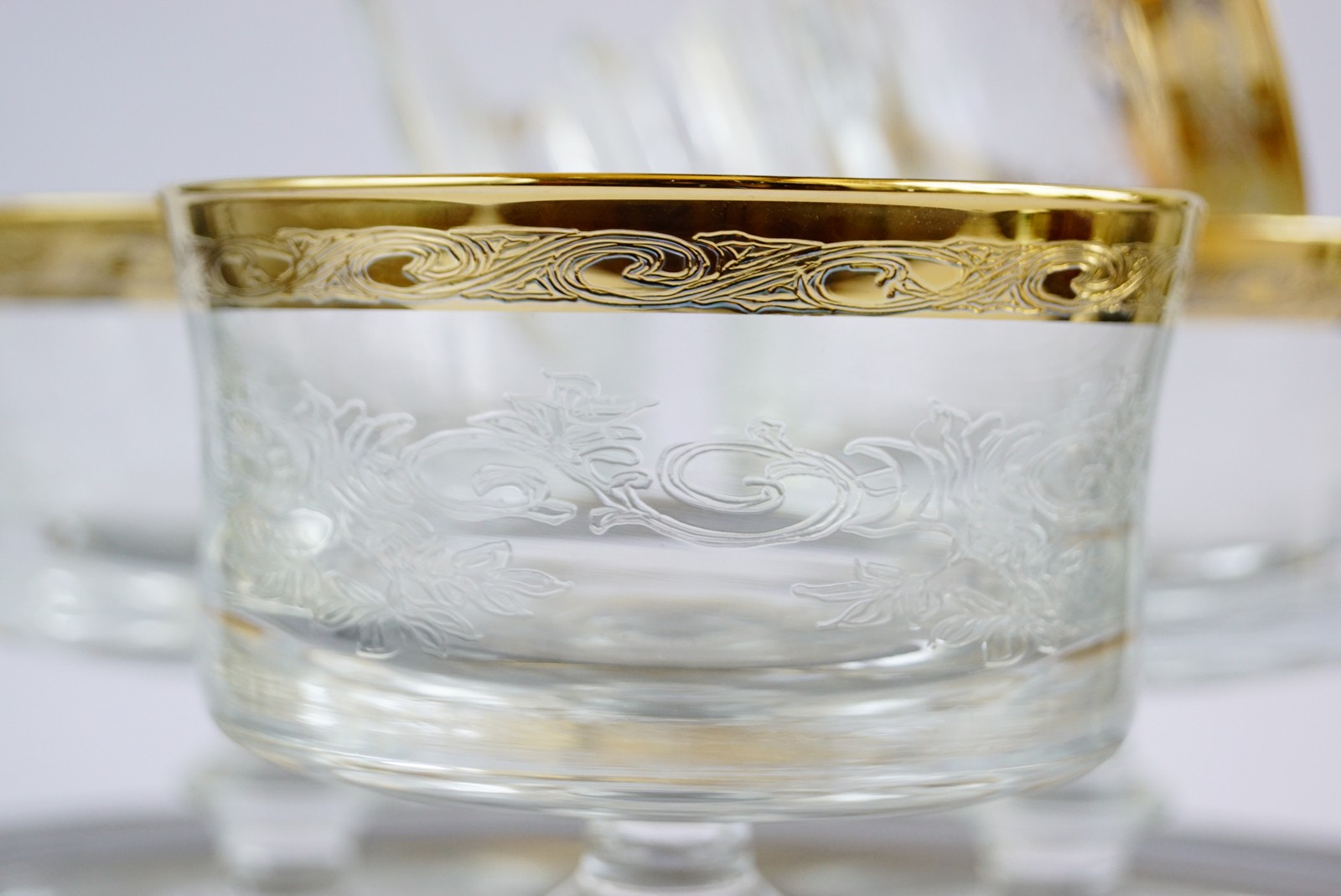 Champagnergläser Murano Medici Goldrand Sorbetglas Vintage neuwertig