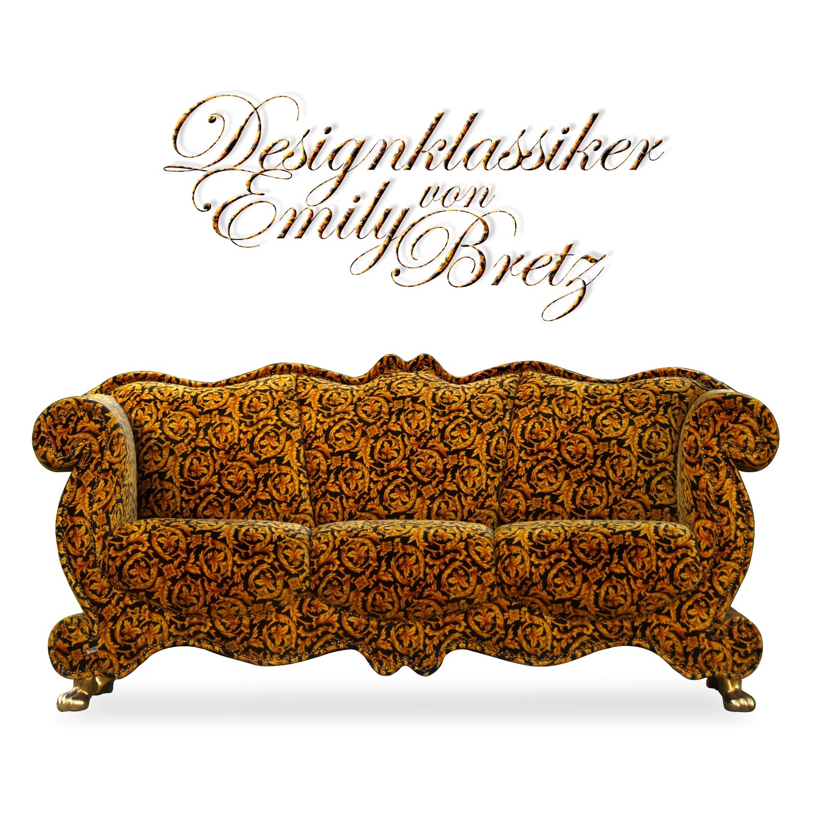 Sofa BRETZ Emily Designklassiker gold Rankenstoff Bretz Emily Sofa