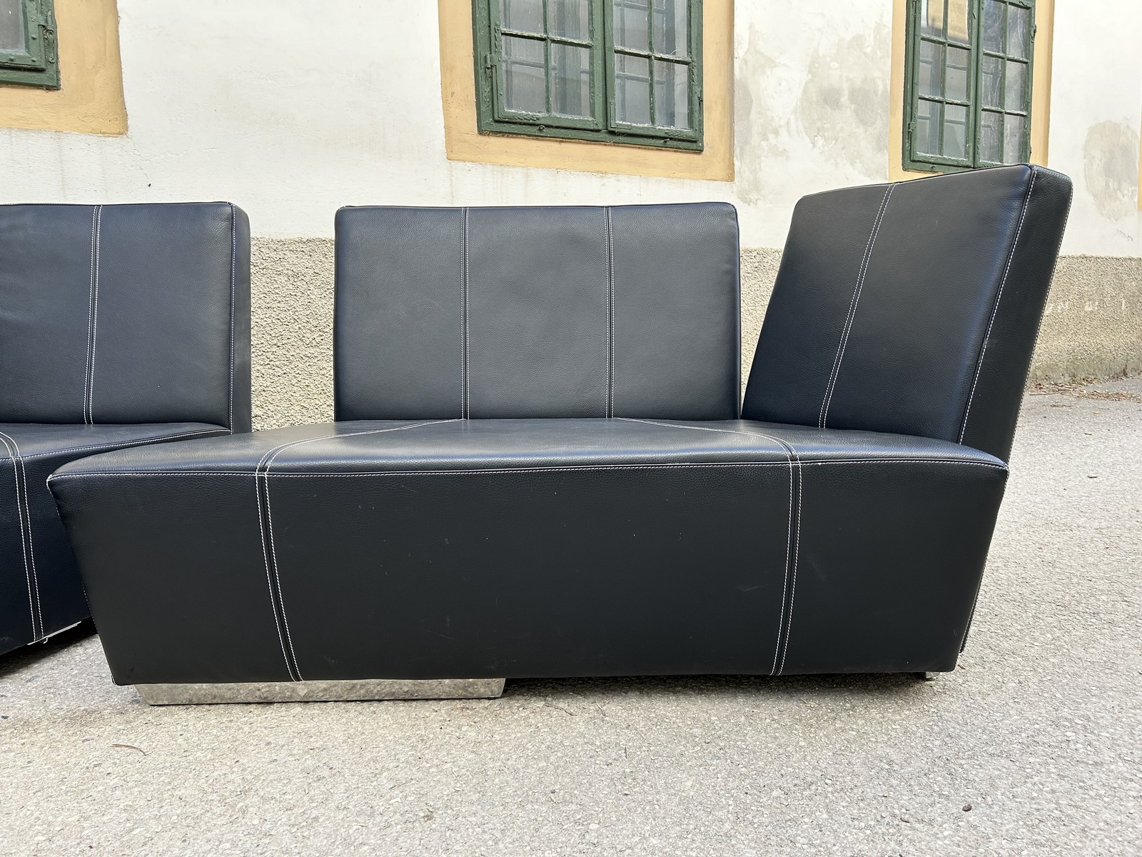 Bretz Designersofa Leder schwarz Couchlandschaft 2-teilig