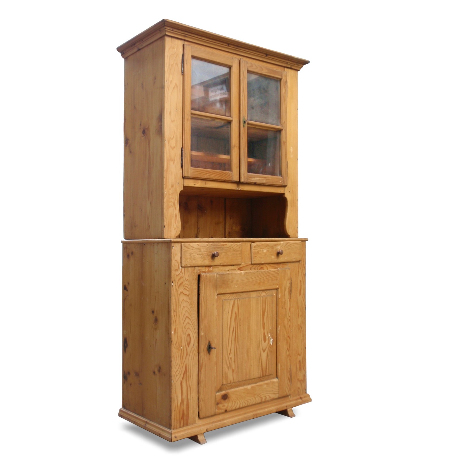 Küchenschrank Vollholz Kredenz Buffet-Schrank antike Anrichte Vitrine Vollholz Küchenschrank antik