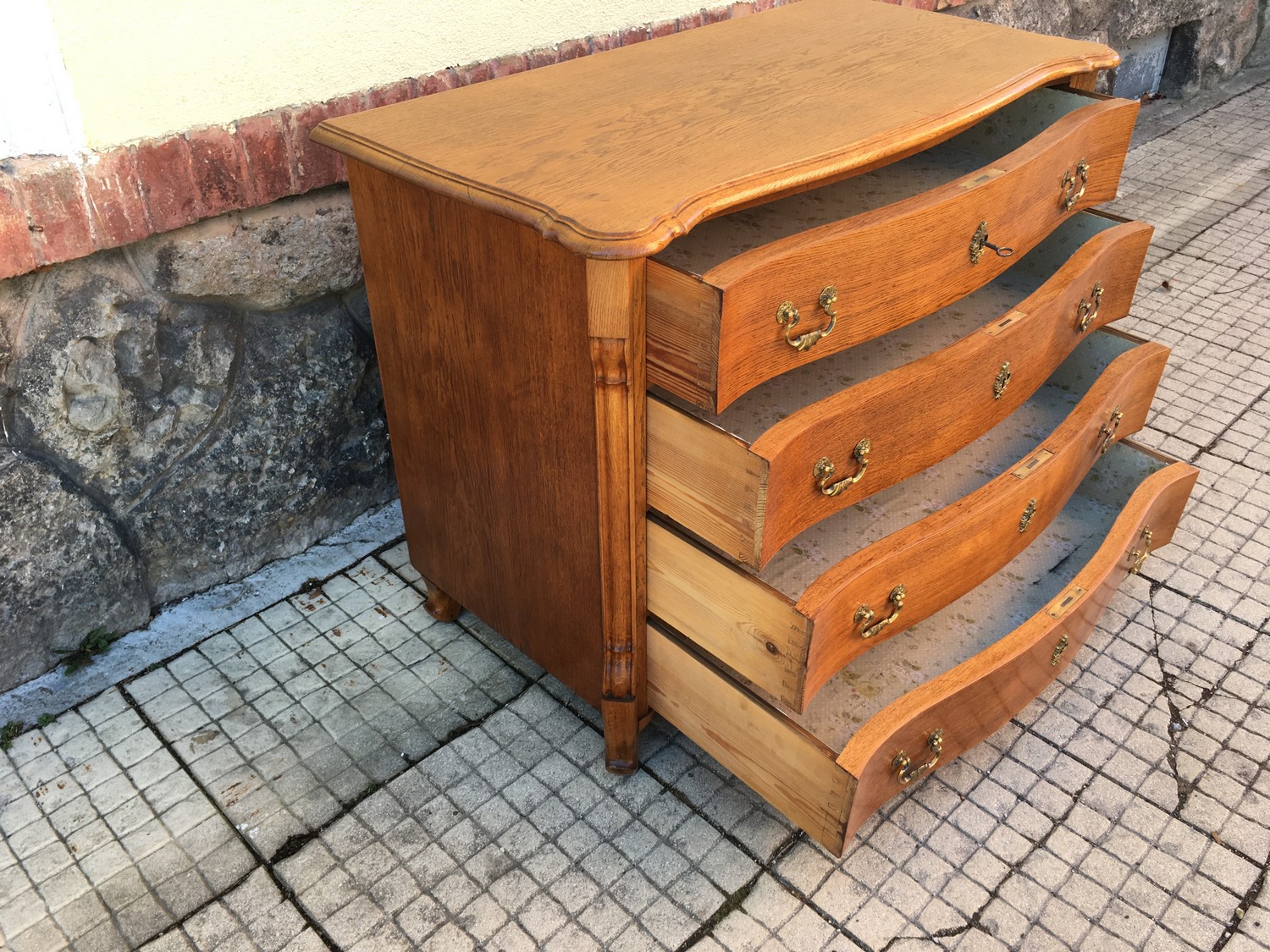 Kommode Ladenkommode antik restauriert Eiche Spätbiedermeier um 1860