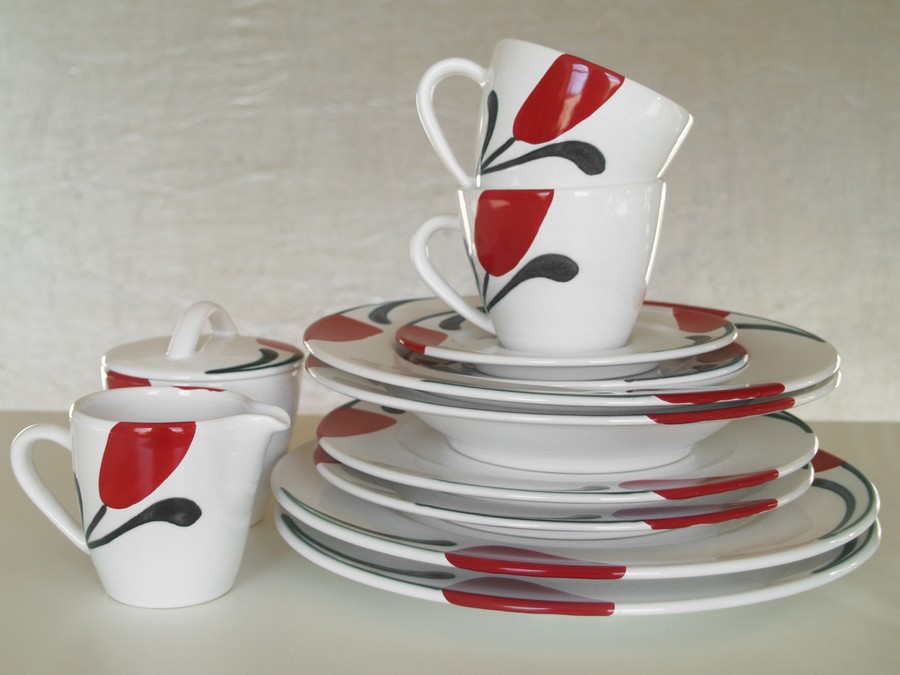 Gmundner Keramik SET Emotion Gourmet rot Aktion Komplettset gebraucht Neu