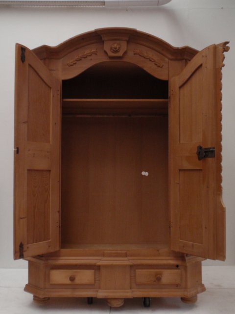 Bauernschrank antik Massivholz Naturholz Kleiderschrank Garderobe
