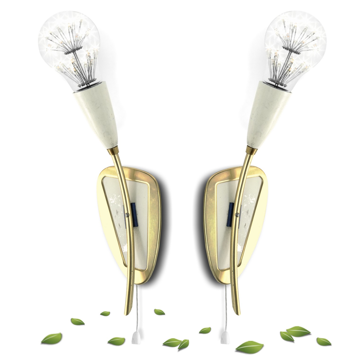 Wandlampe 2 Stk. Sixties Vintage Messing Original Midcentury Wandleuchten Retro Wandlampen