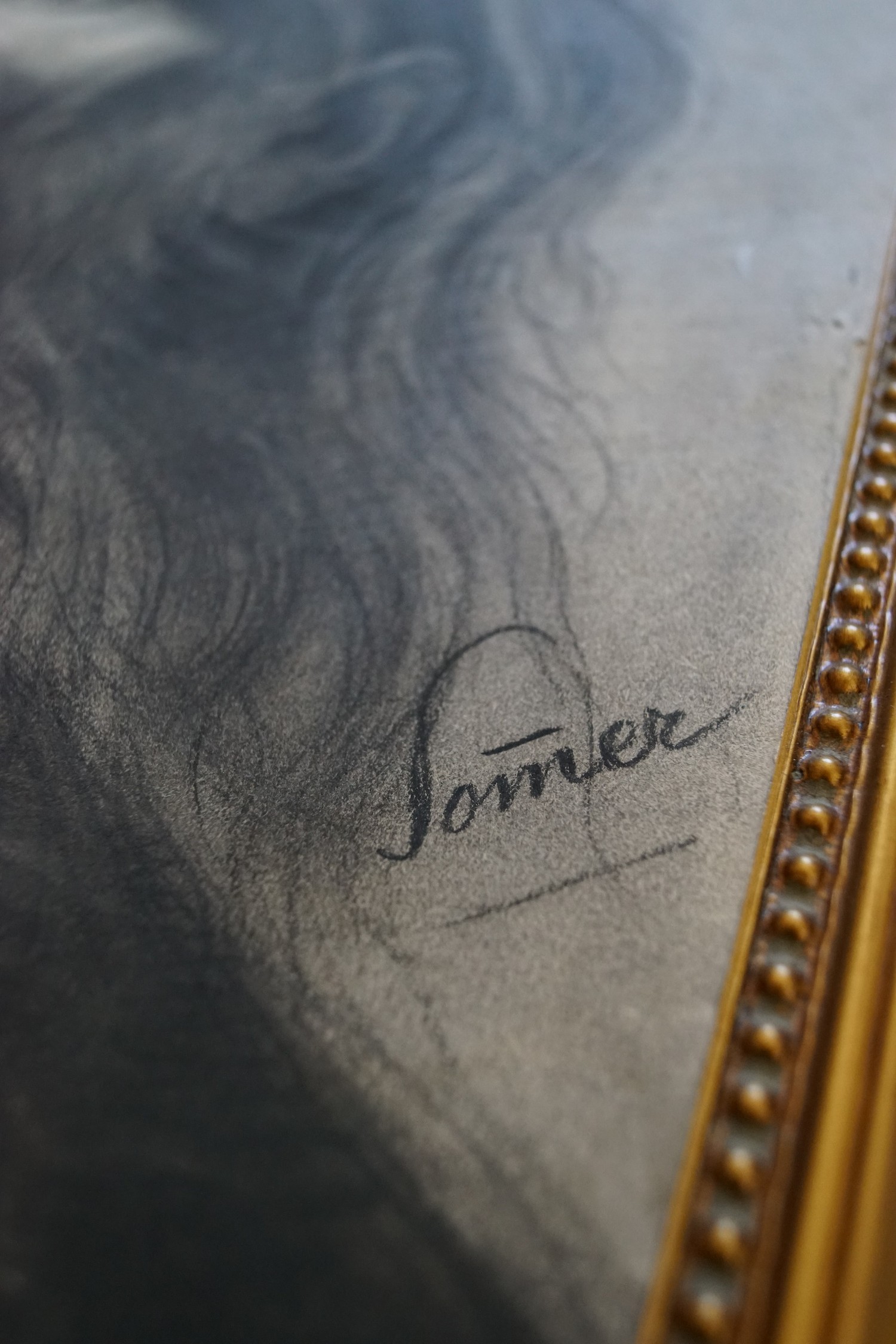 Gemälde Portrait Licht-Schatten-Zeichnung BÄRTIGER MANN