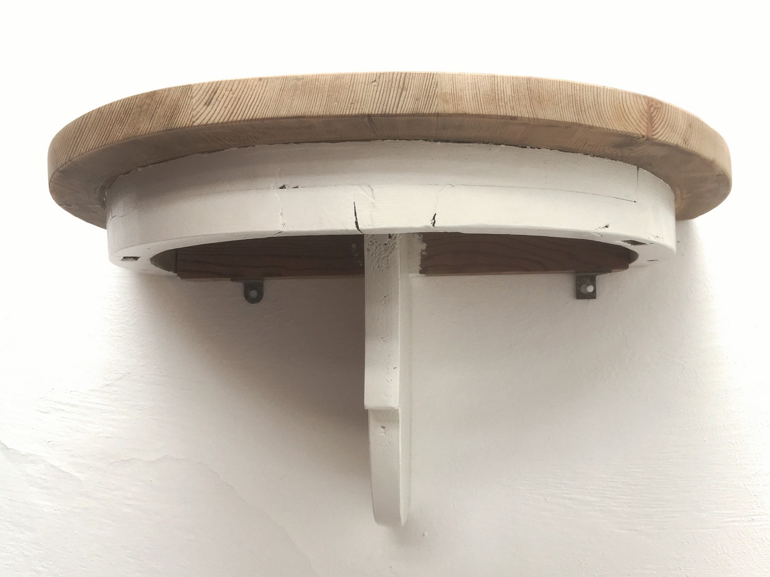 Wandkonsole großes Landhausstil Shabby Chic Vollholz Regal weiß Bauernmöbel