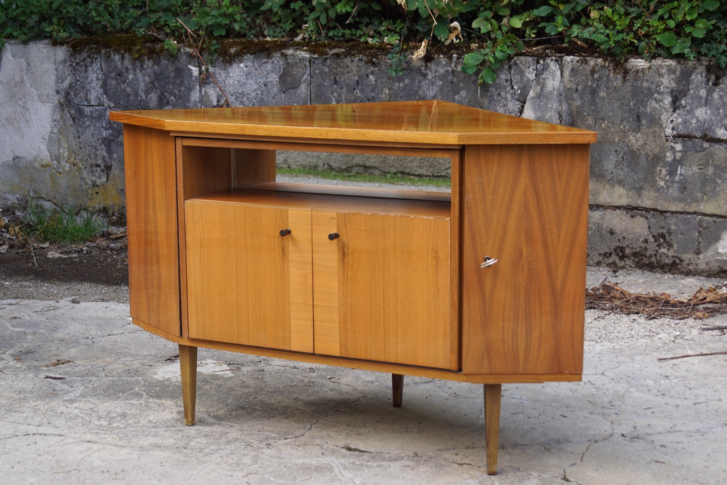 Barschrank Drehbar Eckkommode Kommode Bar Vintage Original Retro