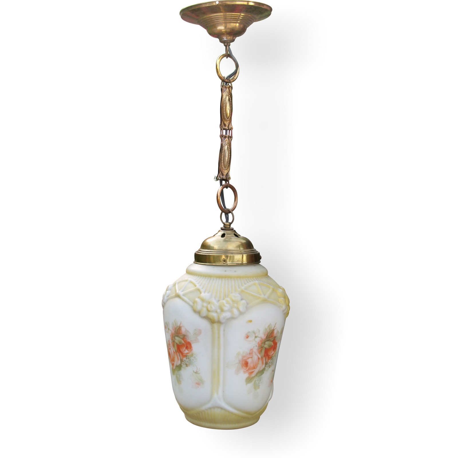 Pendellampe antik Hängelampe Hängeleuchter Art Deco Rosen Art Deco Haengelampe