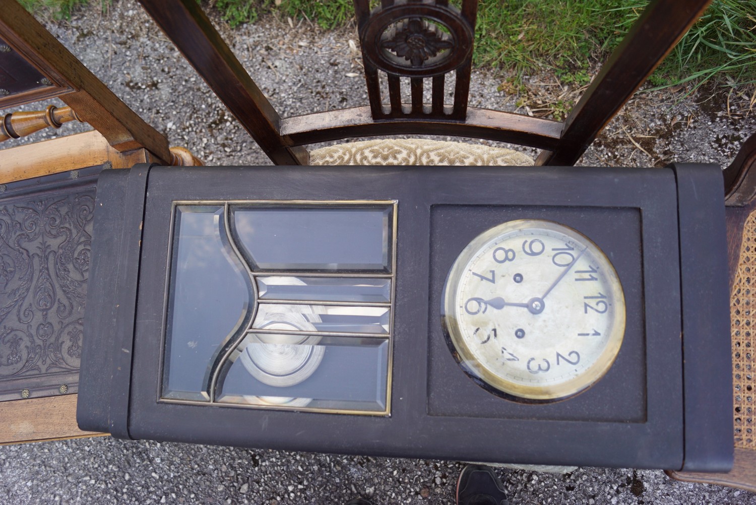 antike Wanduhr Jugendstil Adler Uhrwerk 1901 Otto Wytrlik Design Junghans Regulator