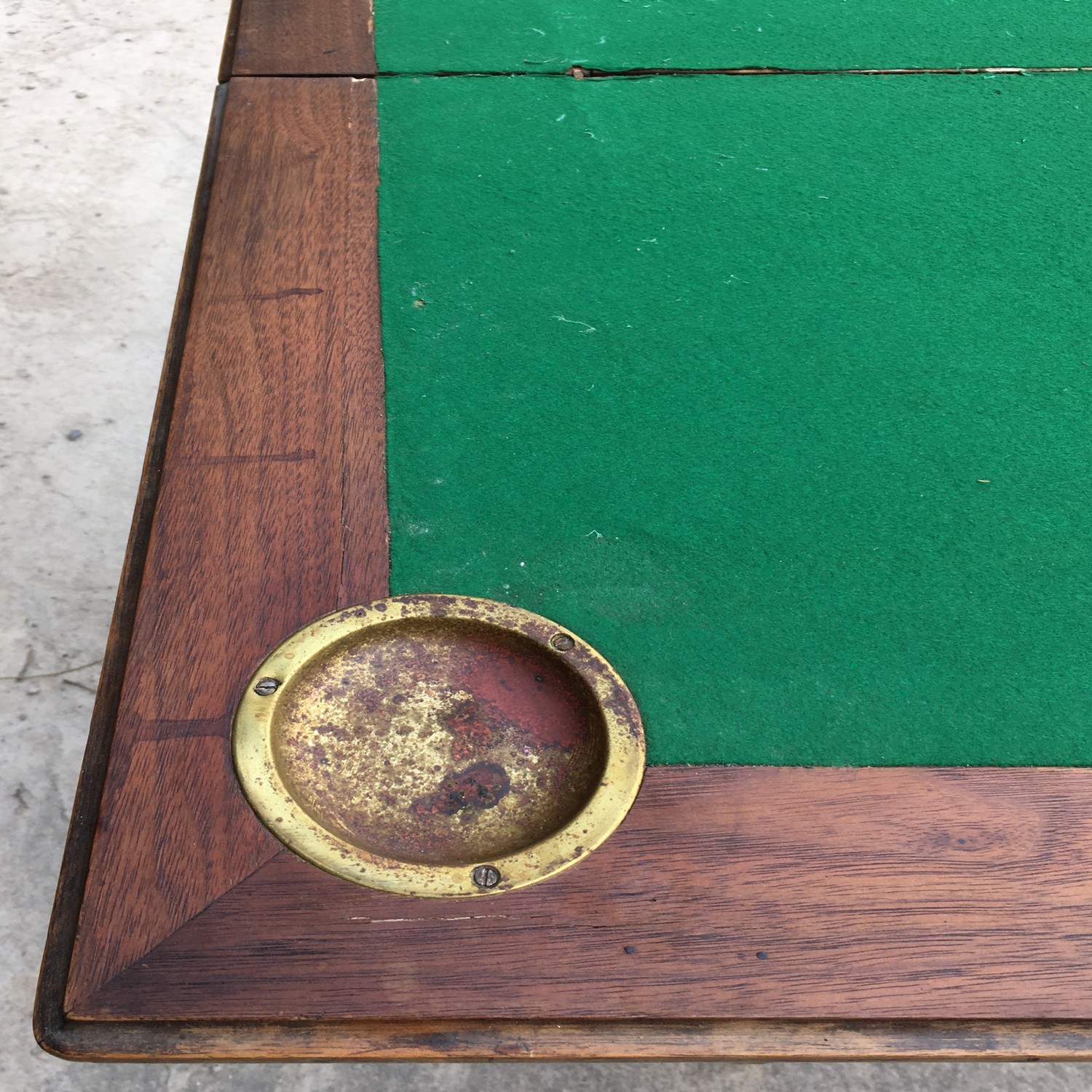 Antiker Spieltisch Historismus um 1880 Schreibtisch aufklappbar Konsole Massivholz Messing Pokertisch