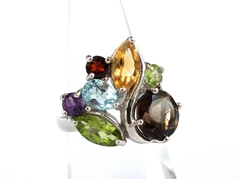 925 Silber Ring echte Edelsteine