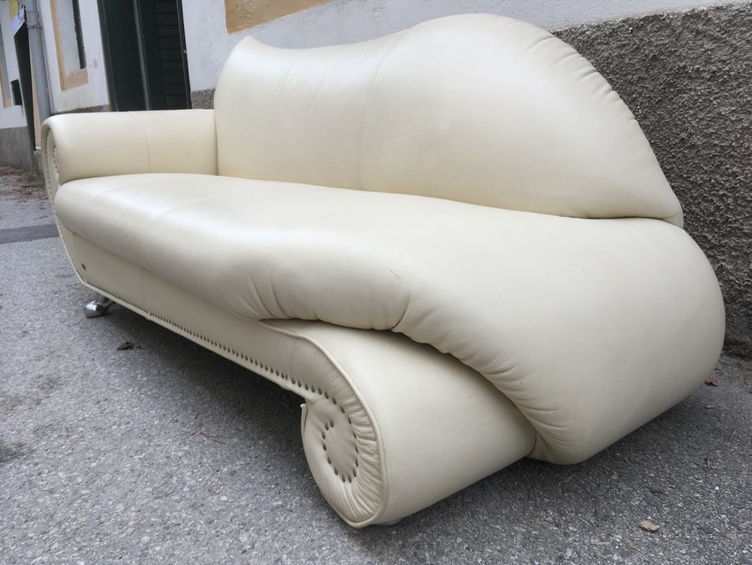 Bretz Gaudi Sofa Recamiere creme Leder