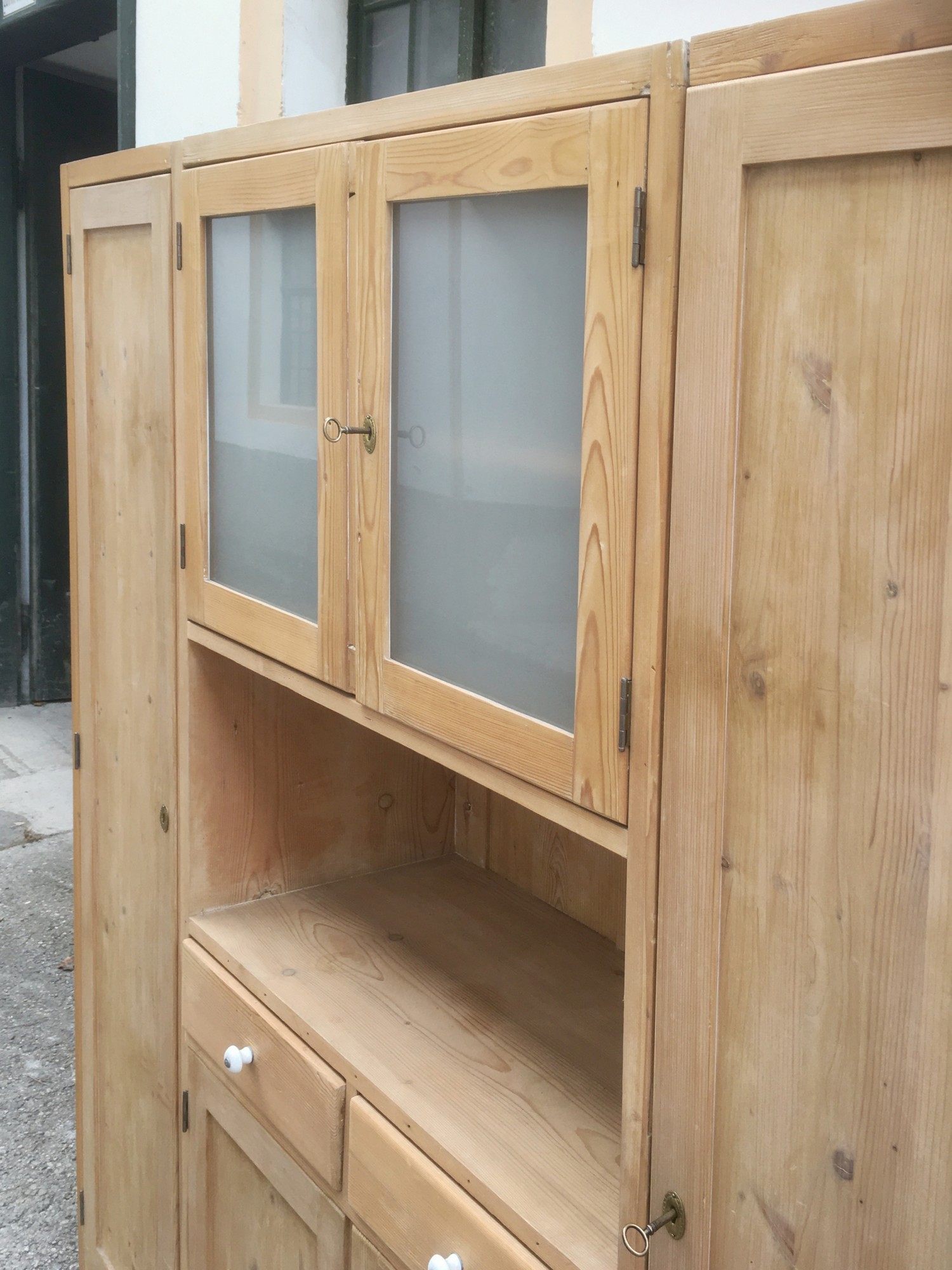 Küchenschrank Kredenz antik Vorratsschrank 3-teilig Weichholz Schrank