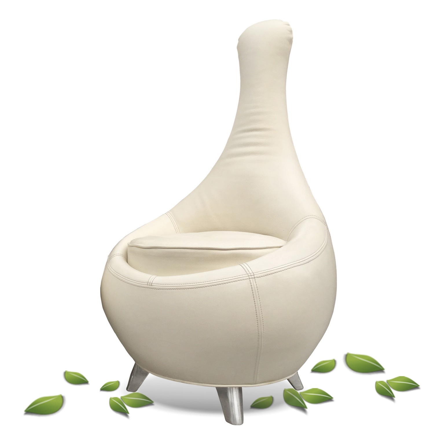 Bretz Sessel Jeannie Leder weiß creme