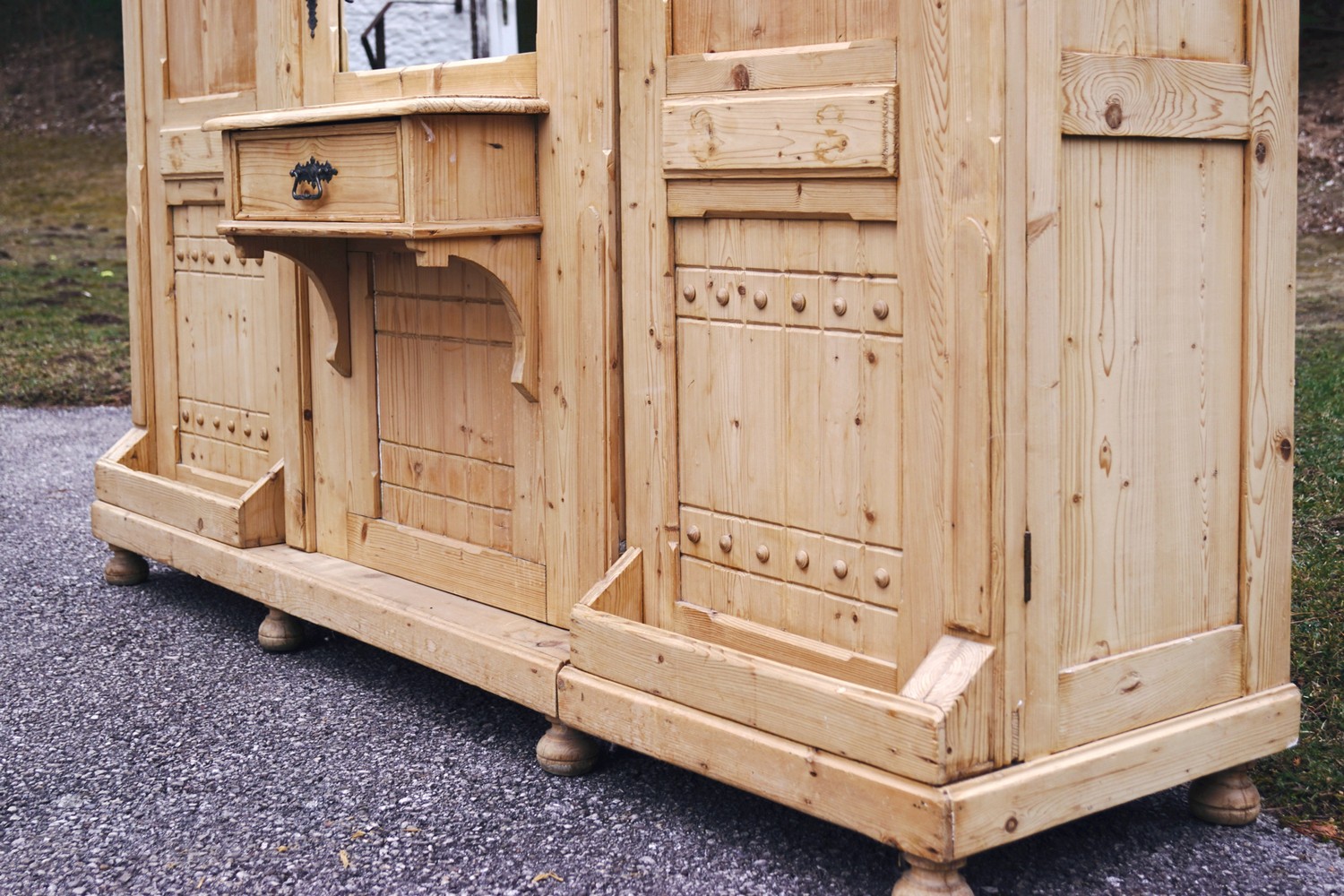 Garderobenschrank Weichholz Bauernschrank antik Vollholz rustikal Kleiderschrank Naturholz Bauernmöbel Landhausstil