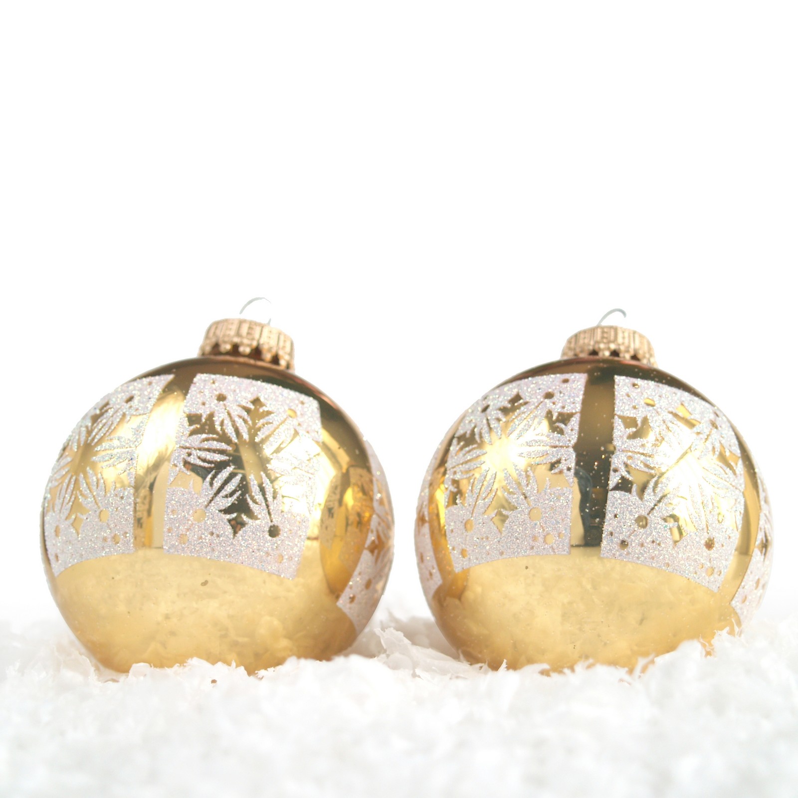 Christbaumkugel Tropfen Kugel Glas Gold glänzend Schneeflocke Lauscha Christbaumkugel gold