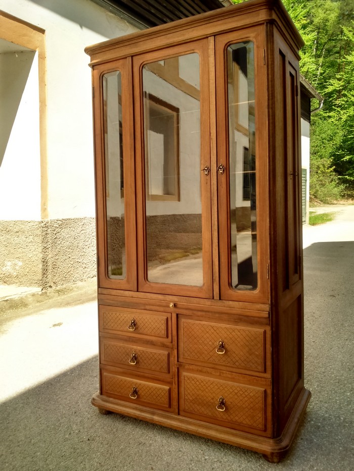 antik Schrank Vitrine